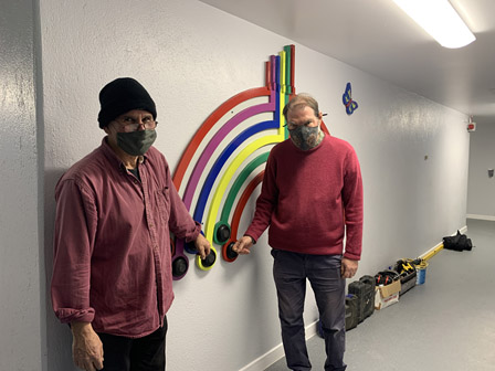 Garry Jones and friend Michael with Rainbow Organ